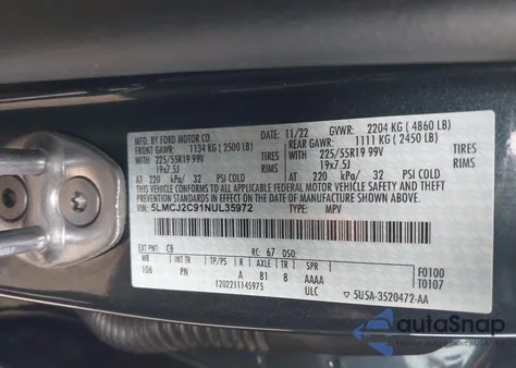 2022 Lincoln Corsair Reserve from USA, damaged, VIN 5LMCJ2C91NUL35972